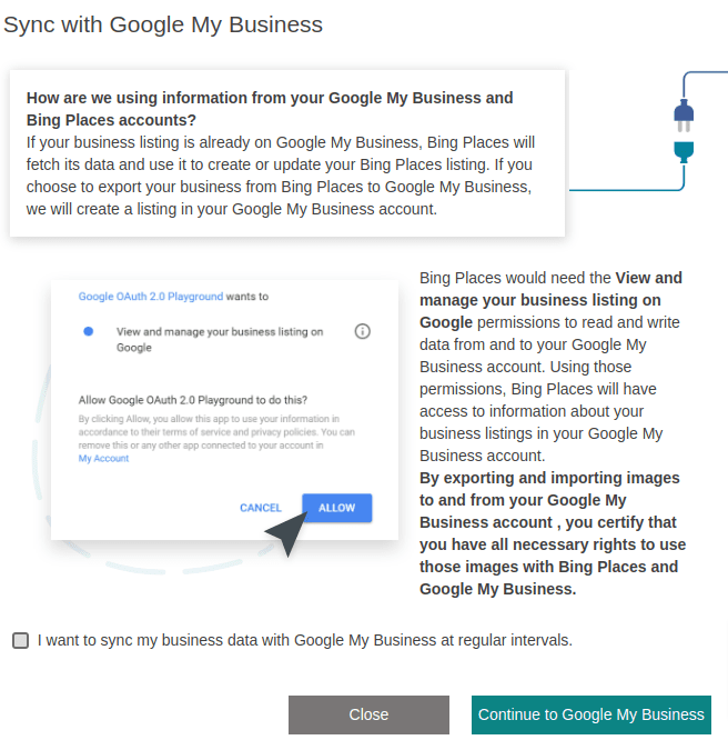 sincronizar Bing Places con Google My Business